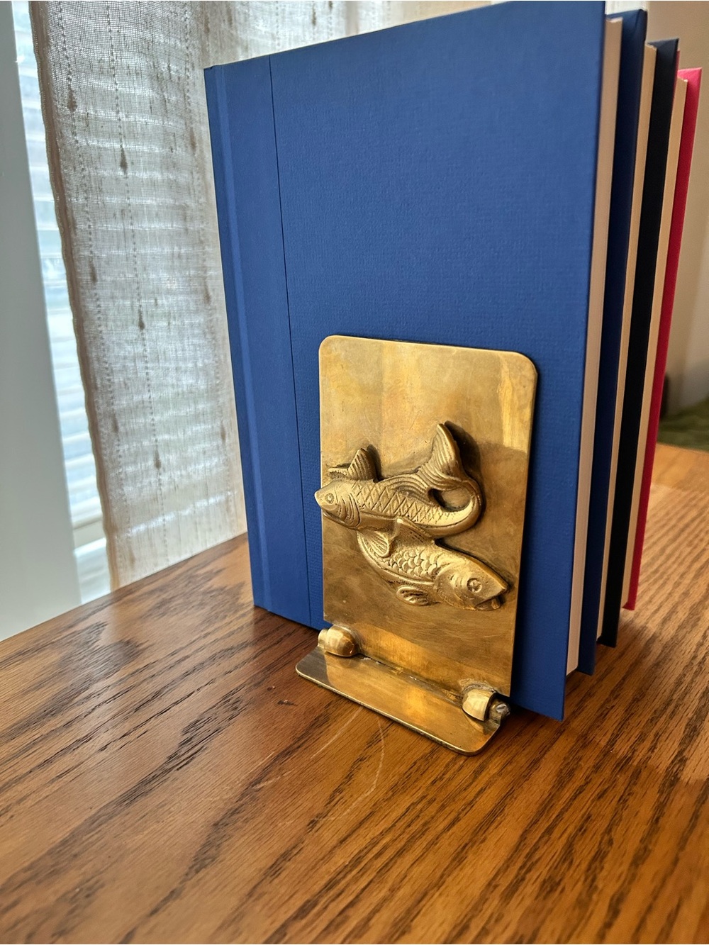 Vintage Brass Koi Fish Bookends